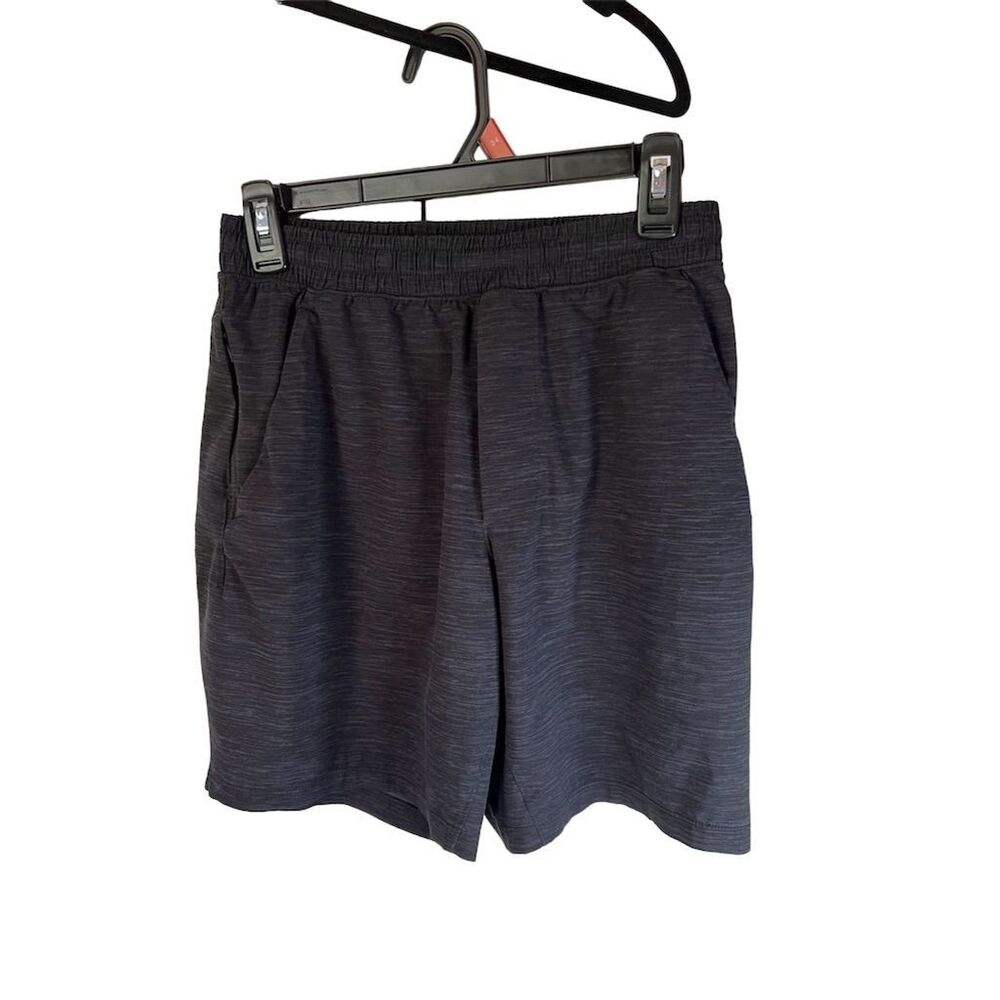 Lululemon Men's Black Sweat Shorts Size S Elastic Waistband Zipper Pocket